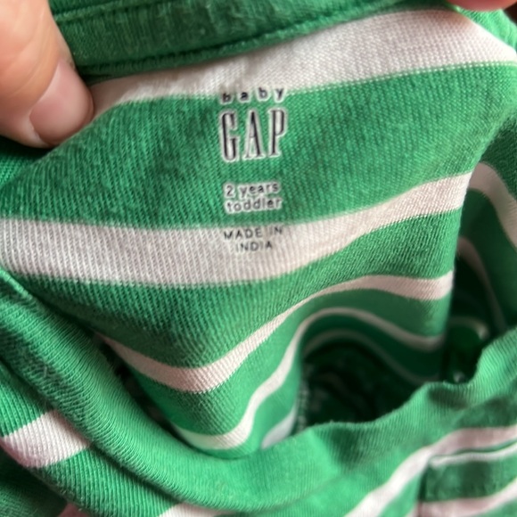 Green and white stripe cotton dress - Picture 3 of 4